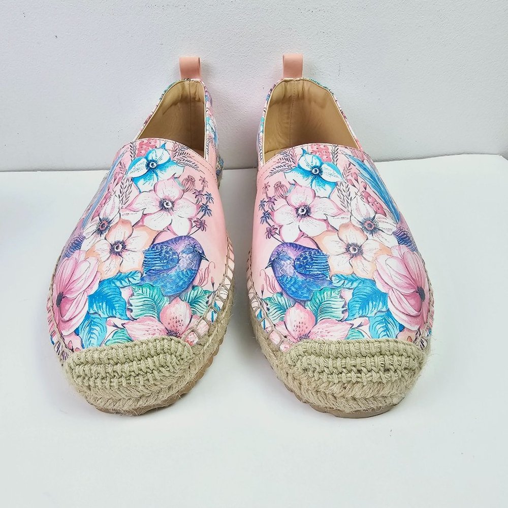 Anuschka Women's Floral Birds Espadrille Slip On Loafers, Sz 10 NWOB - Picture 6 of 10